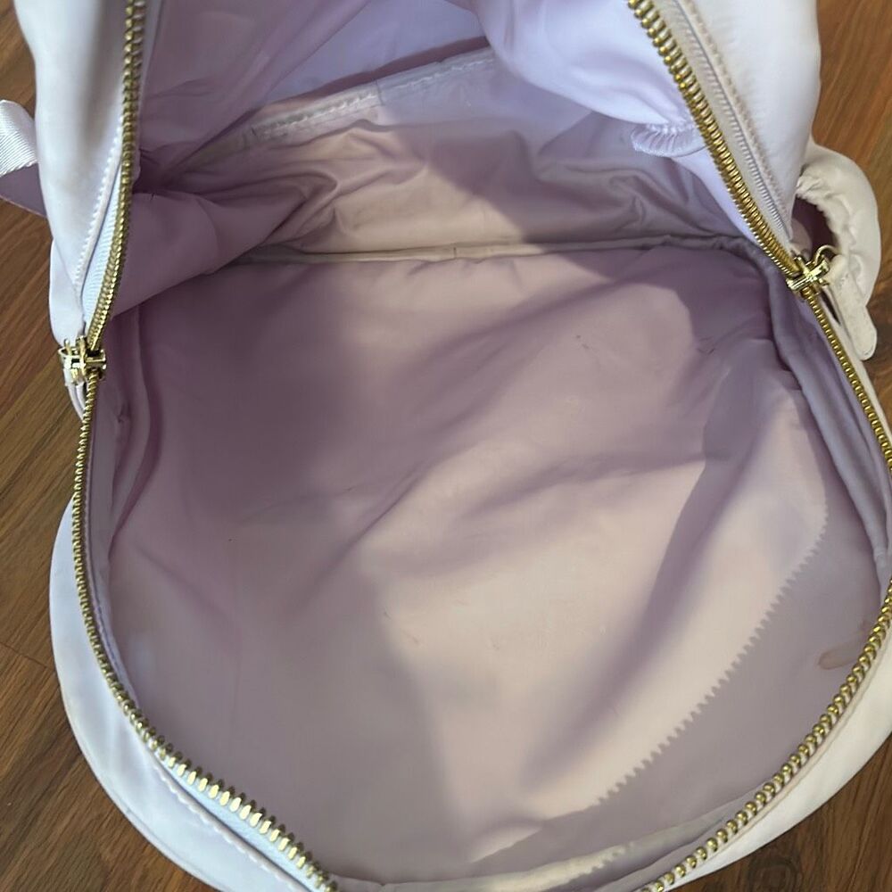 Stoney Clover Lane light pink backpack pearl rainbow patch monogram ALB - Picture 4 of 9